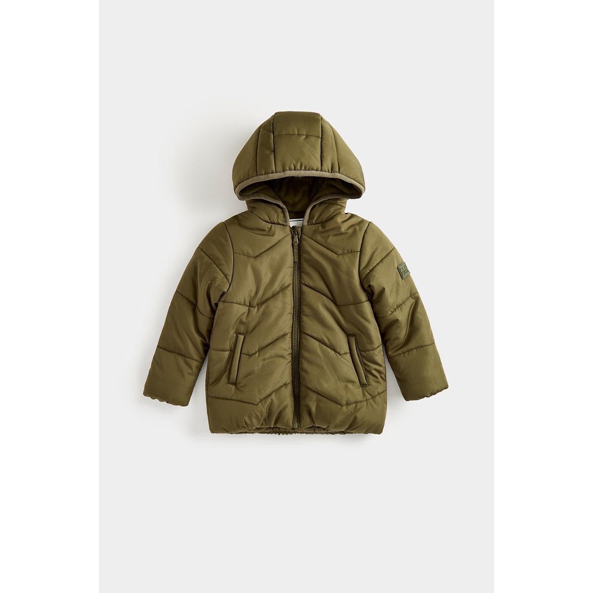 Buy Khaki Fleece-Lined Padded Jacket online | Mothercare UAE